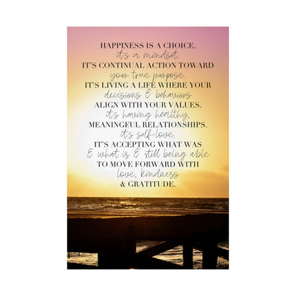 Happiness - Matte Vertical Poster - 24" x 36"